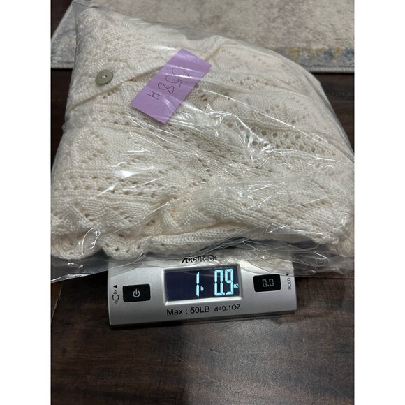 Vintage Just For Women White Crochet Button-Up Cardigan Sweater Sz 1X - Picture 10 of 10